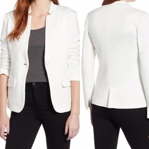 Gibson white Notch Collar Cotton blazer XS C6)